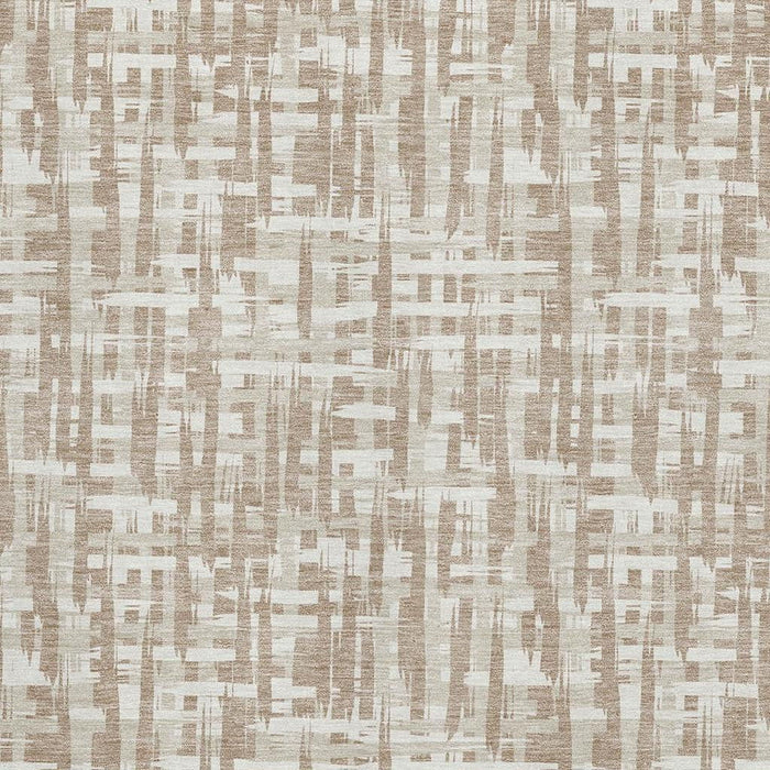 10' X 14' Abstract Geometric Washable Area Rug With UV Protection (683009) - Tan / Beige / Ivory