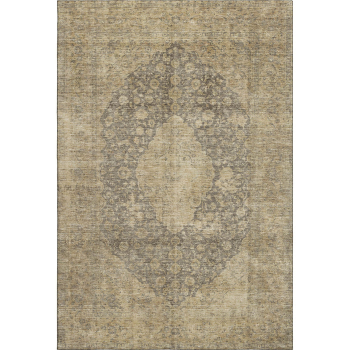 10' X 14' Medallion Washable Area Rug With UV Protection (696290) - Brown / Beige / Taupe