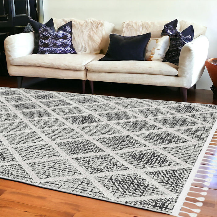 12' x 15' Geometric Area Rug - Charcoal
