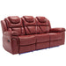 Giga home theater reclining sofa with manual recliner, center console, and LED light strip for living room comfort