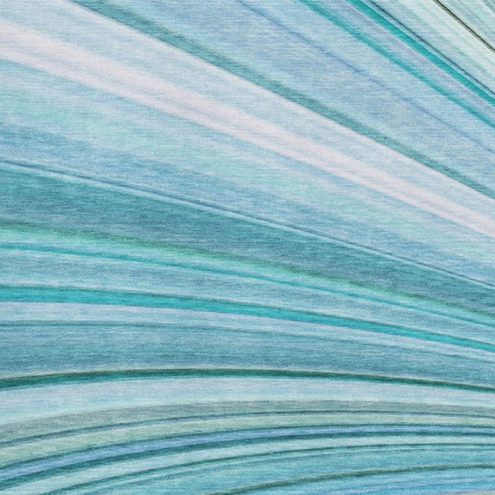9' X 12' Abstract Washable Area Rug With UV Protection (650355) - Teal / Ivory