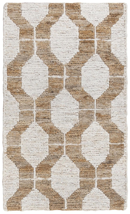 10' X 14' Jute Geometric Hand Woven Area Rug (747106) - Natural / Ivory