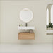 Giga wall-mounted bathroom vanity with resin sink, soft-close drawer, in imitative oak finish, modern and sleek bathroom furniture