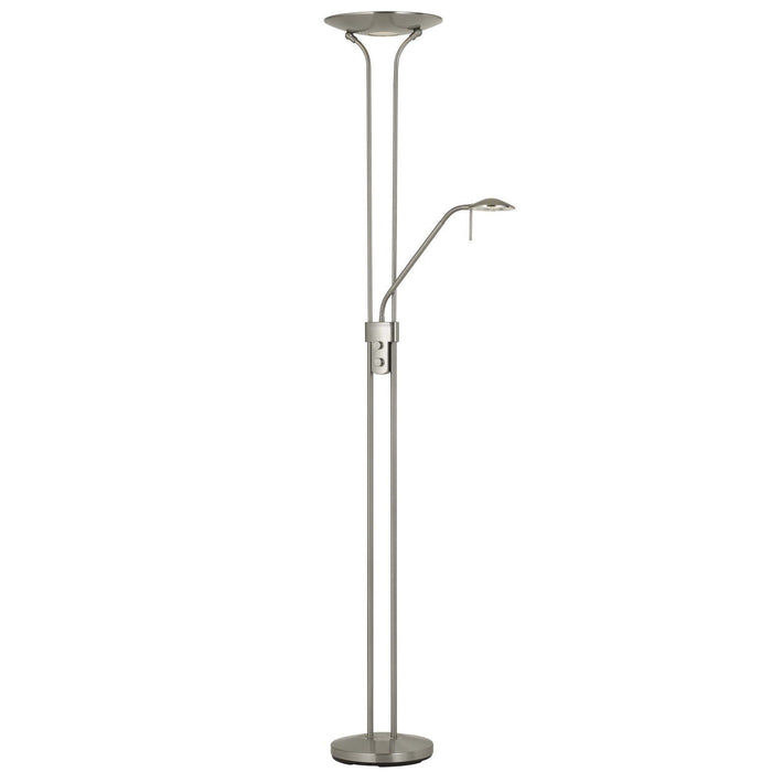 Led Torchiere Floor Lamp With Nickel Dome Shade - Nickel
