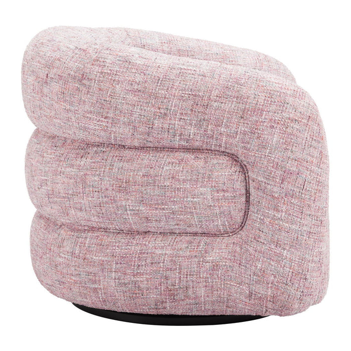 33" Modern Upholstered Swivel Arm Chair - Pink