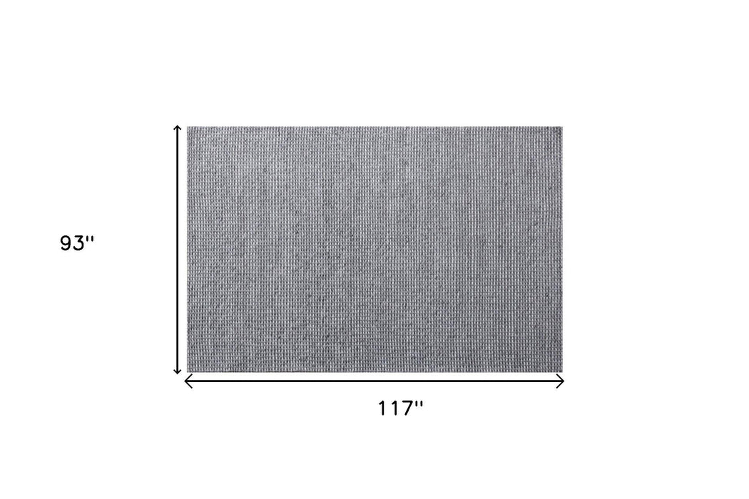 8' x 10' Striped Hand Woven Non Skid Area Rug - Gray And Silver