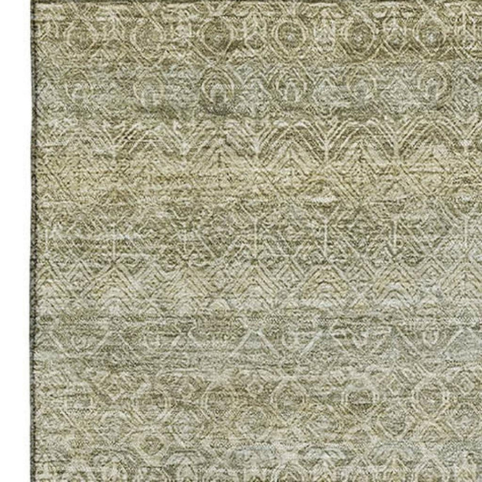 10' X 14' Striped Washable Area Rug With UV Protection (718025) - Linen / Beige