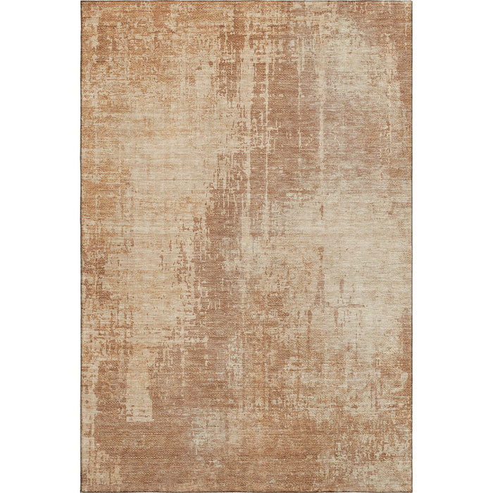 10' X 14' Abstract Washable Area Rug With UV Protection - Terra Cotta And Copper