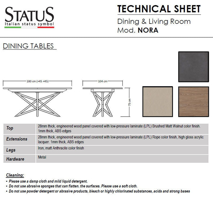 Nora - Dining Table - Beige / Light Brown