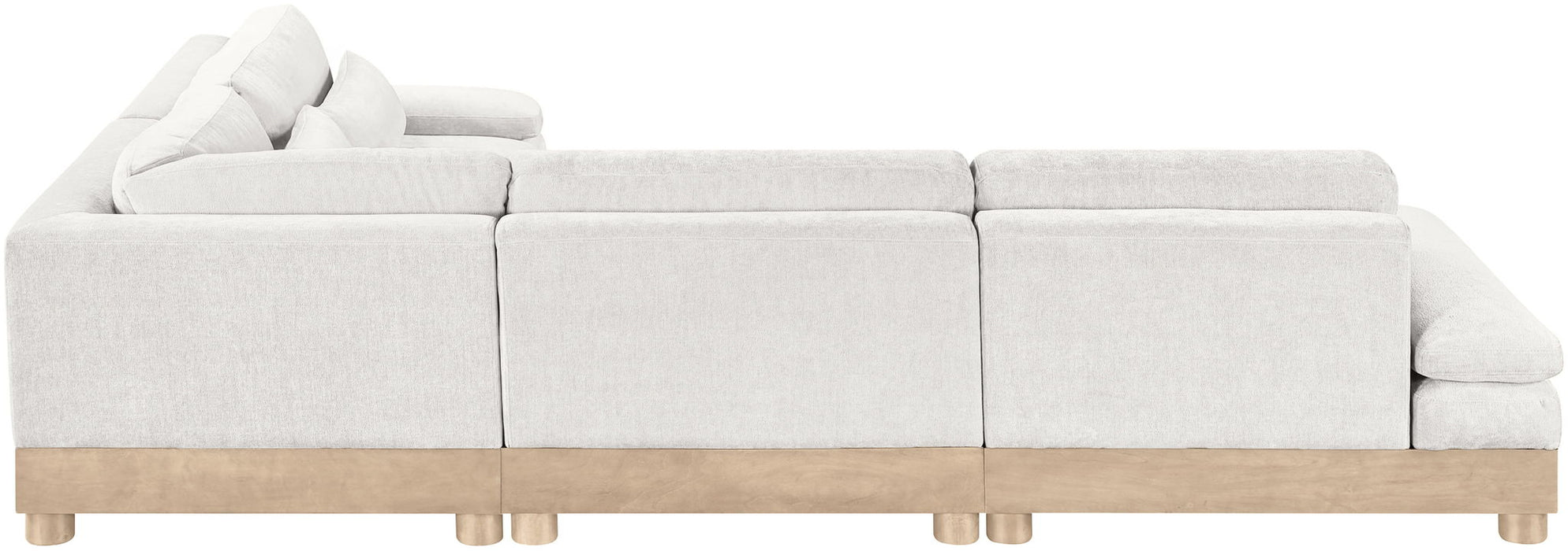 Turin - Chenille Fabric Upholstered Modular Sectional - White