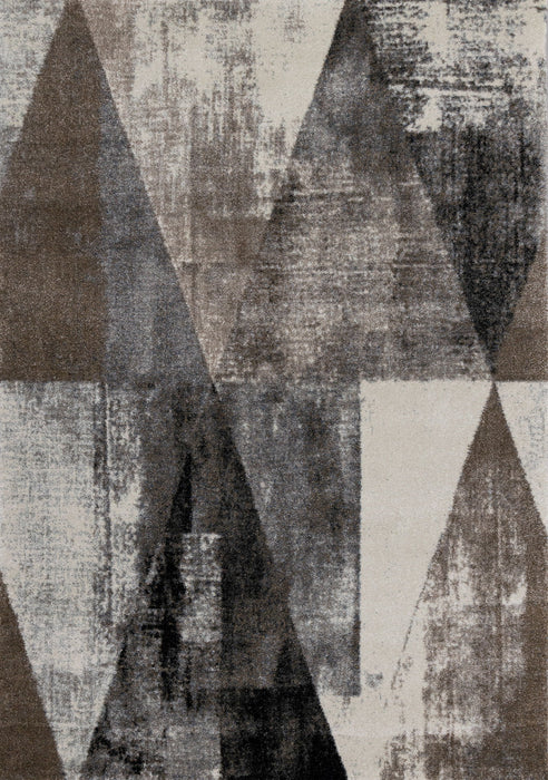 8' X 11' Geometric Area Rug (660169) - Cream / Brown / Black
