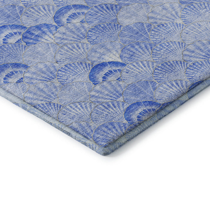 10' X 14' Geometric Washable Area Rug With UV Protection (645738) - Blue / Ivory