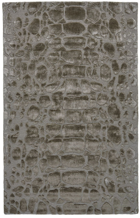 5' x 8' Abstract Hand Tufted Area Rug - Taupe And Gray