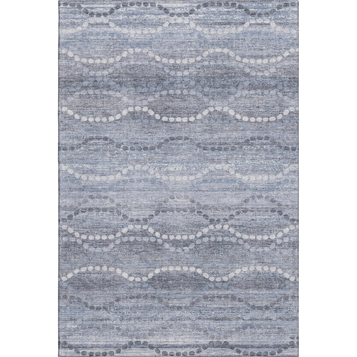 10' X 14' Abstract Geometric Washable Area Rug With UV Protection (715273) - Blue / Ivory