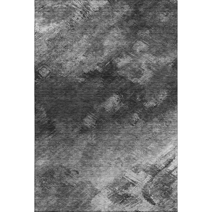 10' X 14' Abstract Washable Area Rug With UV Protection (650518) - Gray / Silver / Black
