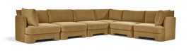 Meridian Furniture velvet upholstery 6-piece corner sectional with plush cushions and modern design, perfect for stylish living rooms.