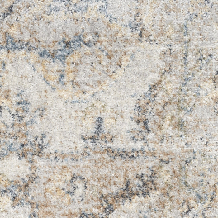 2' X 4' Floral Medallion Washable Area Rug (546931) - Silver / Gray