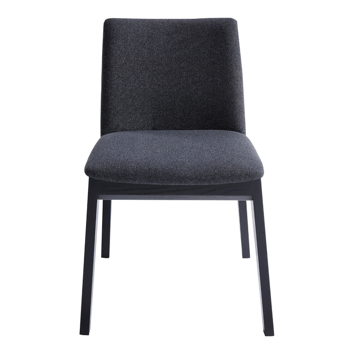 Upholstered Fabric Dining Side Chairs (Set of 2) - Charcoal / Black