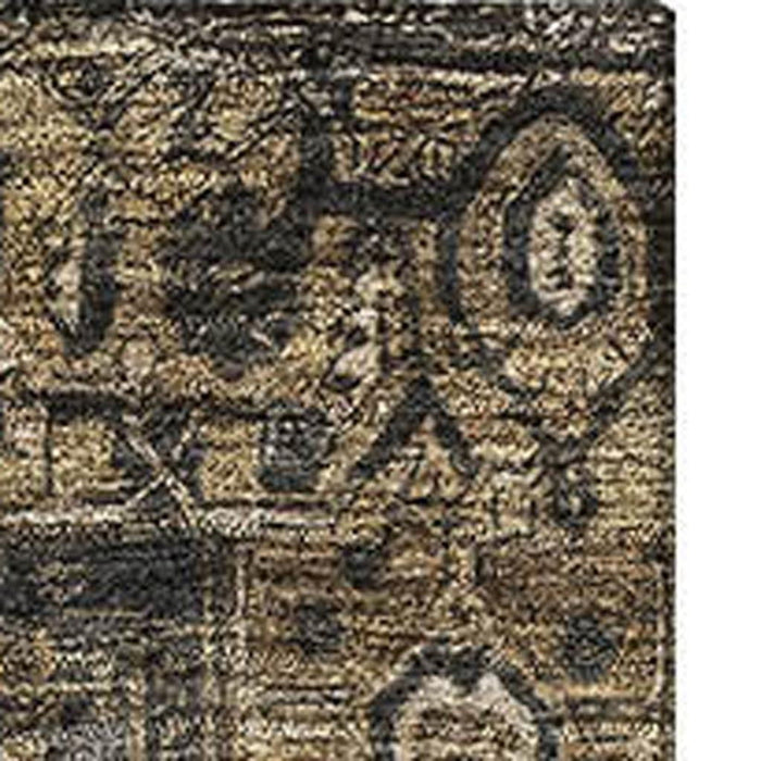 10' X 14' Oriental Washable Area Rug With UV Protection (692424) - Chocolate / Charcoal / Beige