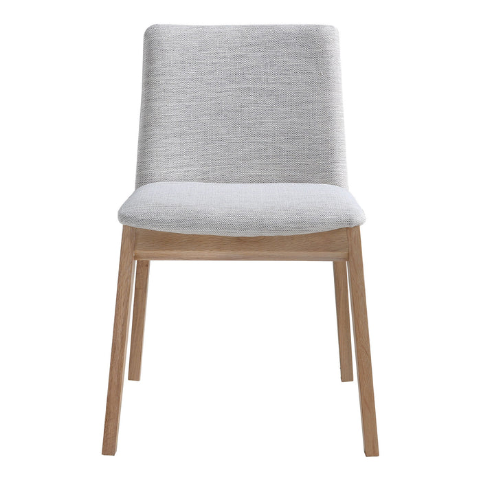 Upholstered Fabric Dining Room Side Chairs (Set of 2) - Gray / Natural