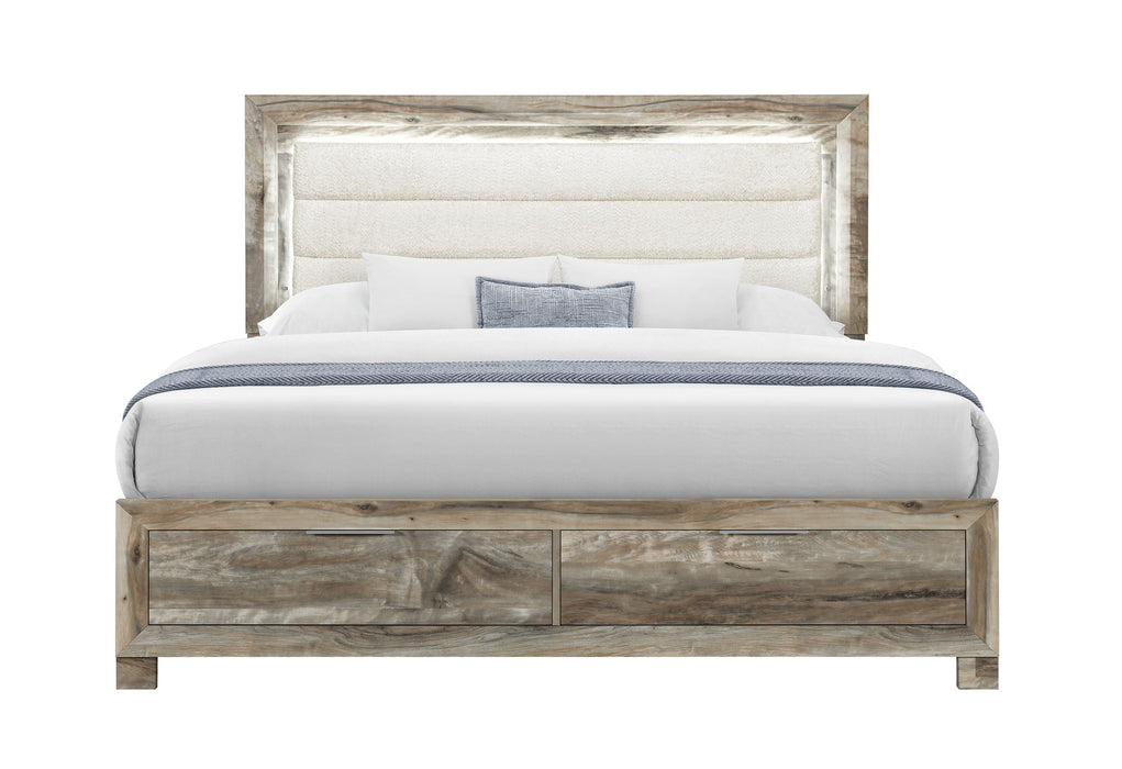Callie - 5 Piece Full Bedroom Set (Bed, Dresser & Mirror, Nightstand, Chest) - Brown