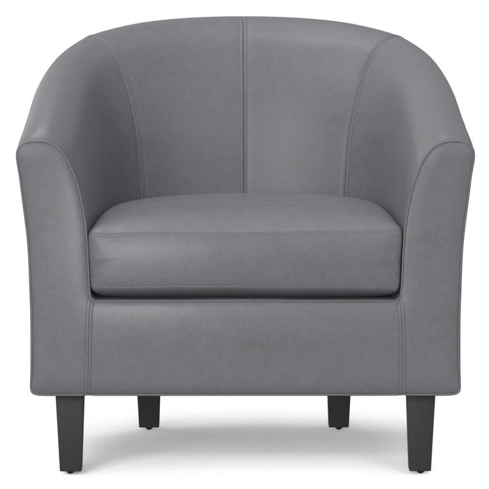 Leather Arm Chair - Gray / Dark Brown