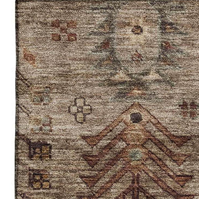 10' X 14' Southwestern Washable Area Rug With UV Protection (716455) - Brown / Gray