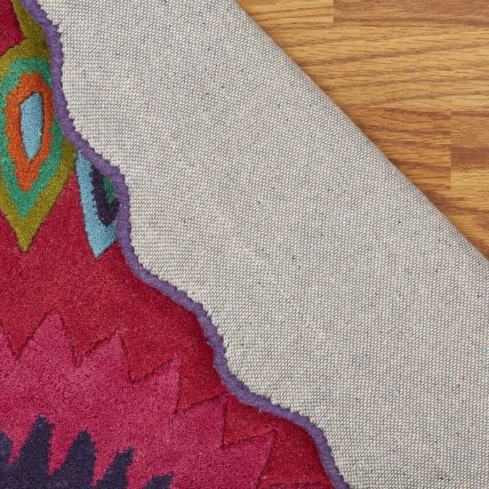 8' Round Wool Hand Tufted Area Rug - Pink