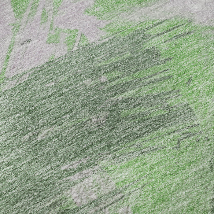10' X 14' Abstract Washable Area Rug With UV Protection (697902) - Green / Lavender / Ivory