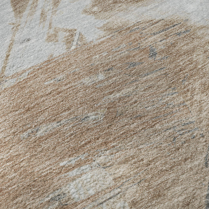 10' X 14' Abstract Washable Area Rug With UV Protection (697914) - Rust / Gray / Ivory