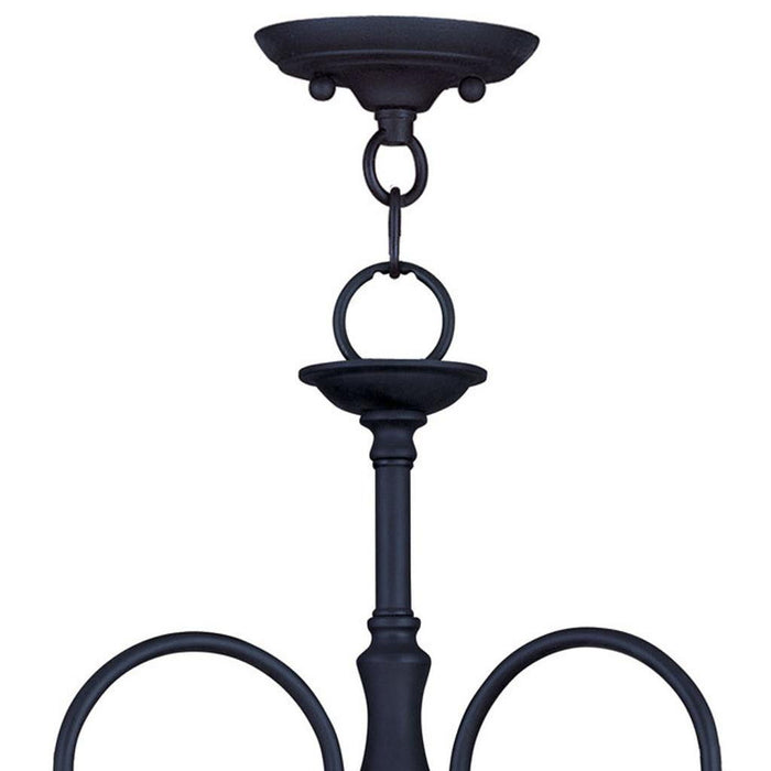 15" Three Light Metal Dimmable Chandelier With Shades - Black