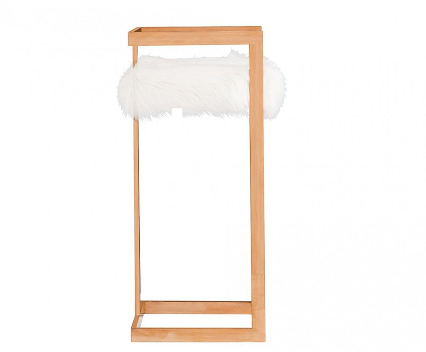 Velvet And Stainless Steel Low Back Bar Height Bar Chair - White And Pink