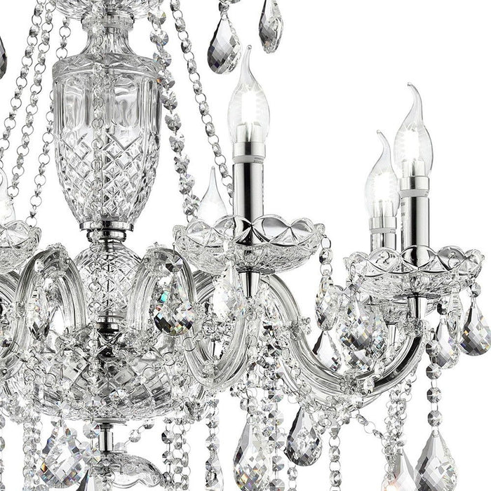 Candle Style Empire Transparent Glass Led Ceiling Light - Nickel / Ivory / Clear
