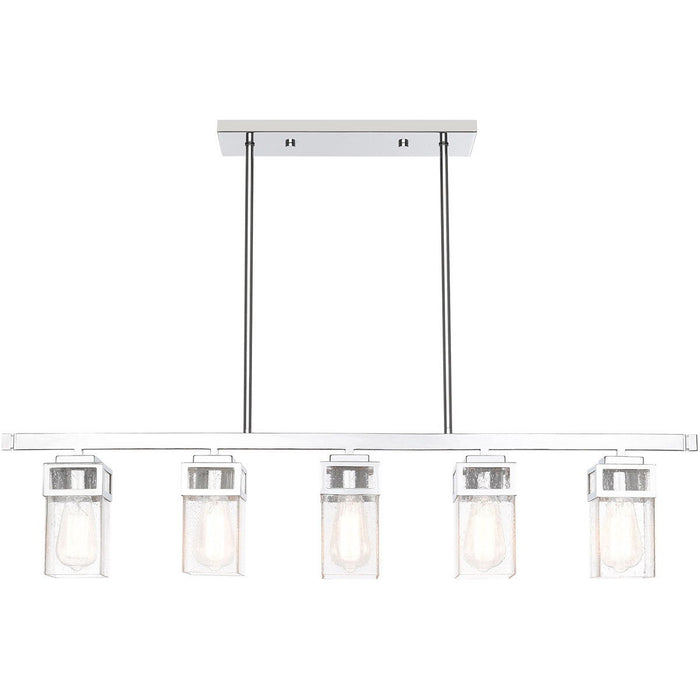 10" Five Light Dimmable Chandelier With Shades - Silver
