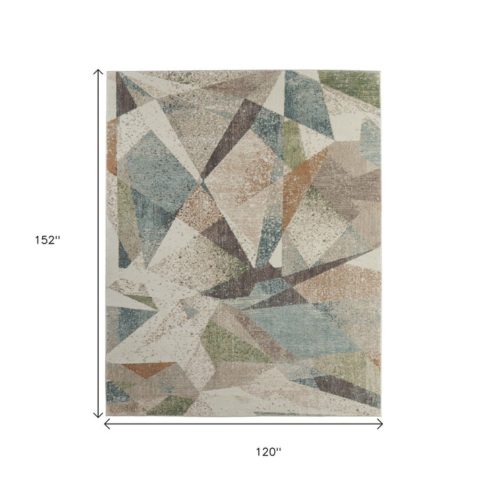 10' X 13' Bohemian Checke Area Rug - Ivory