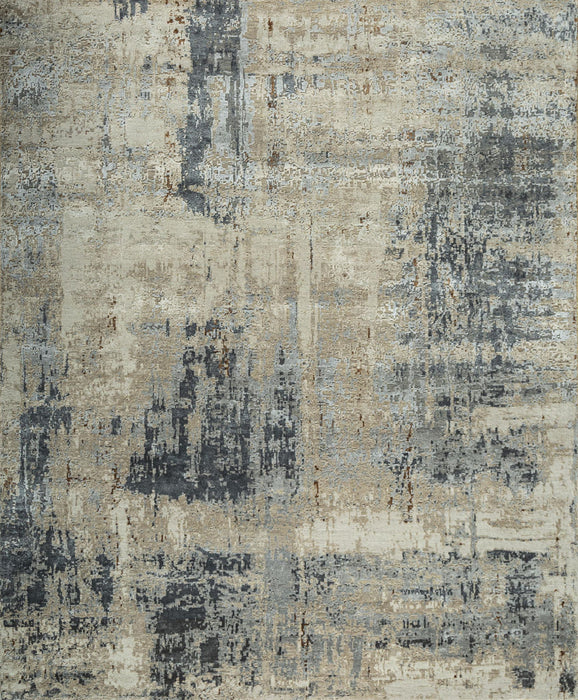8' X 10' Abstract Hand Knotted Area Rug - Brown