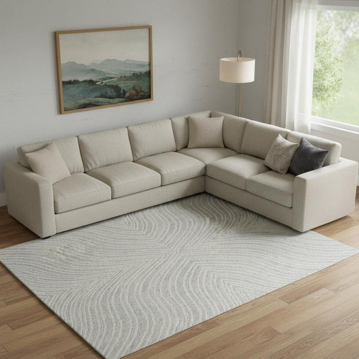 9' X 12' Wool Abstract Hand Tufted Area Rug (722362) - Gray / Ivory