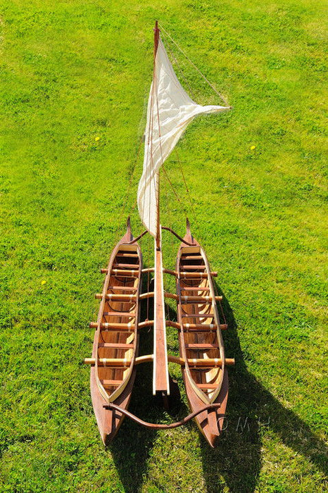 Hand Painted Model Boat (624209) - Light Brown / Beige