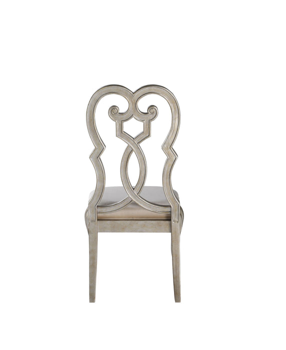 Upholstered Velvet Solid Wood Dining Side Chairs (Set of 2) - Ivory
