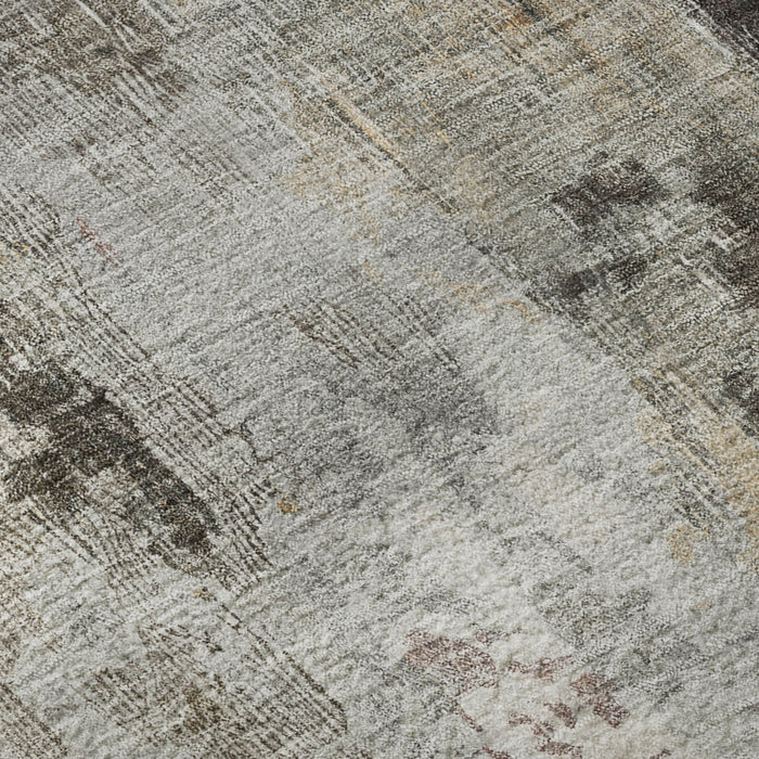 10' X 14' Abstract Washable Area Rug With UV Protection (695702) - Gray / Rust / Ivory