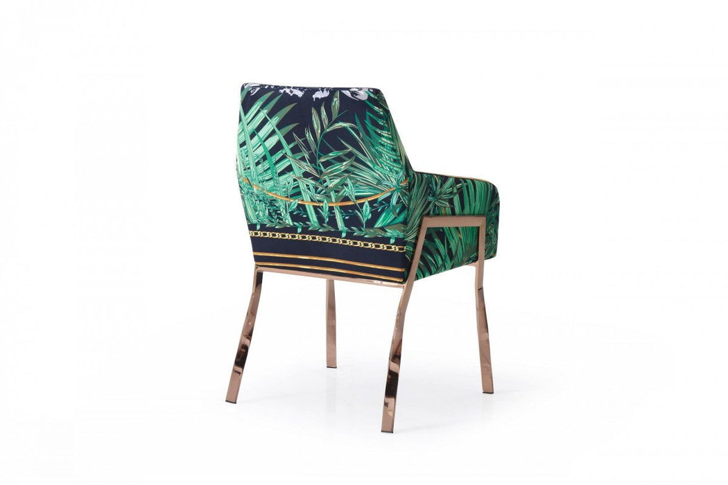 Upholstered Velvet Dining Arm Chair - Green / Black