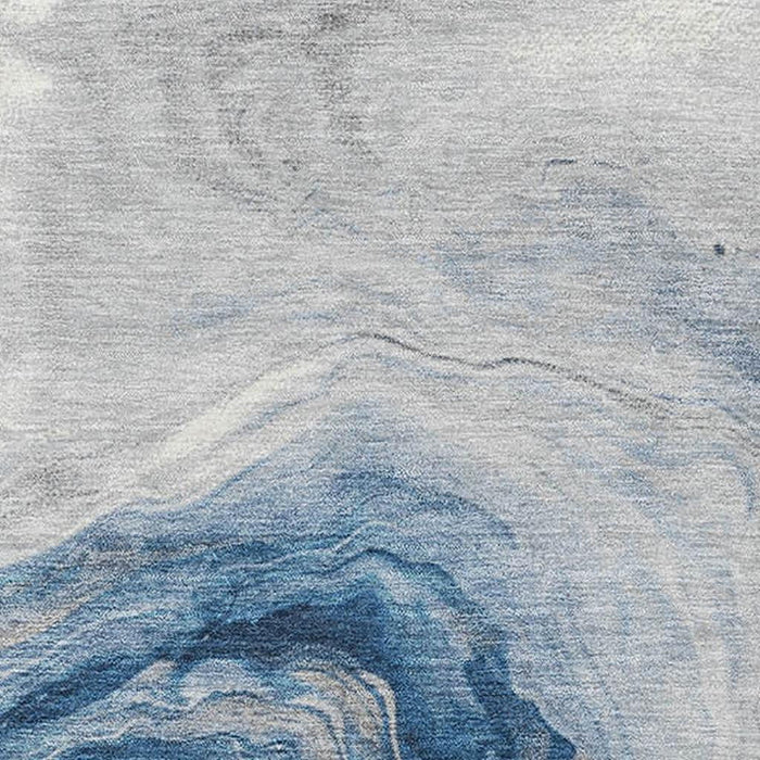 10' X 14' Abstract Washable Area Rug With UV Protection (697770) - Navy Blue / Ivory