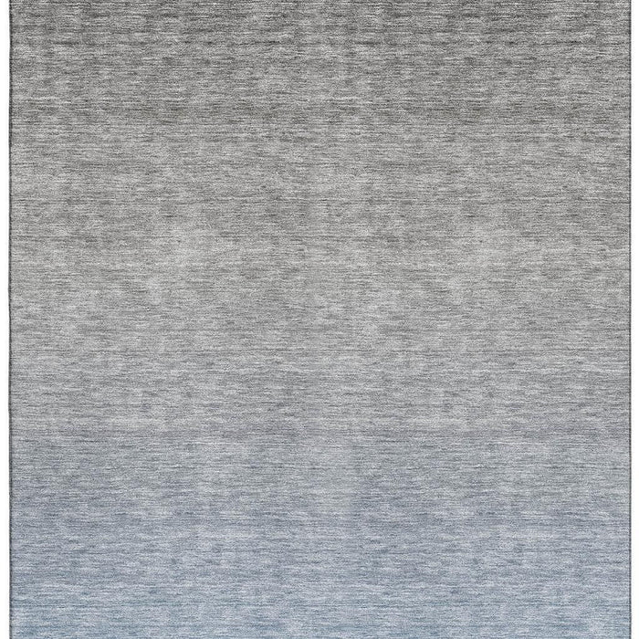 10' X 14' Ombre Washable Area Rug With UV Protection - Blue And Gray