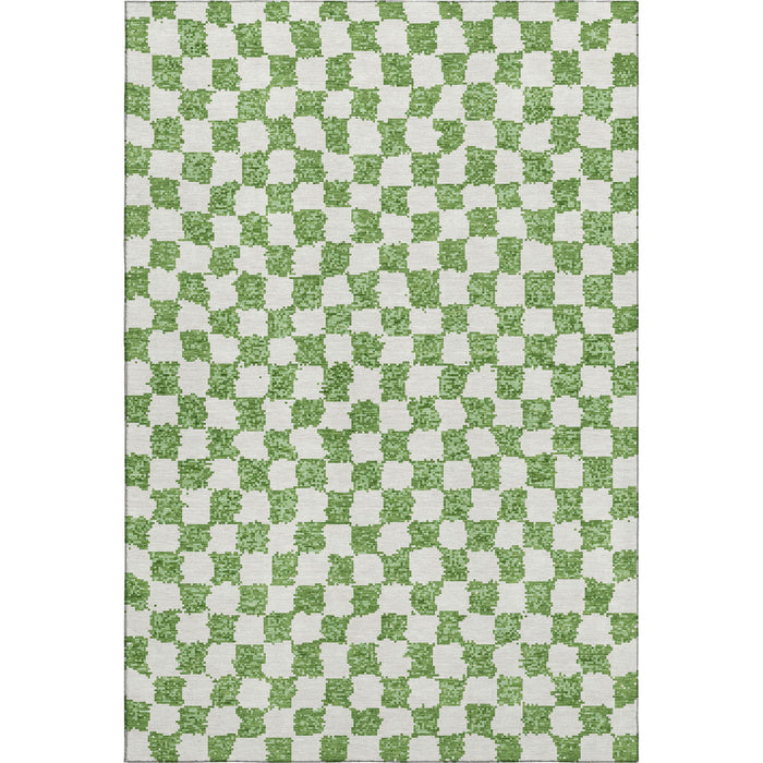 10' X 14' Geometric Washable Area Rug With UV Protection (709384) - Green / Ivory