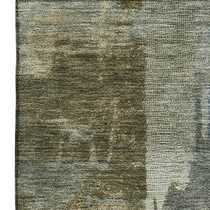10' X 14' Abstract Washable Area Rug With UV Protection (717038) - Green / Gray