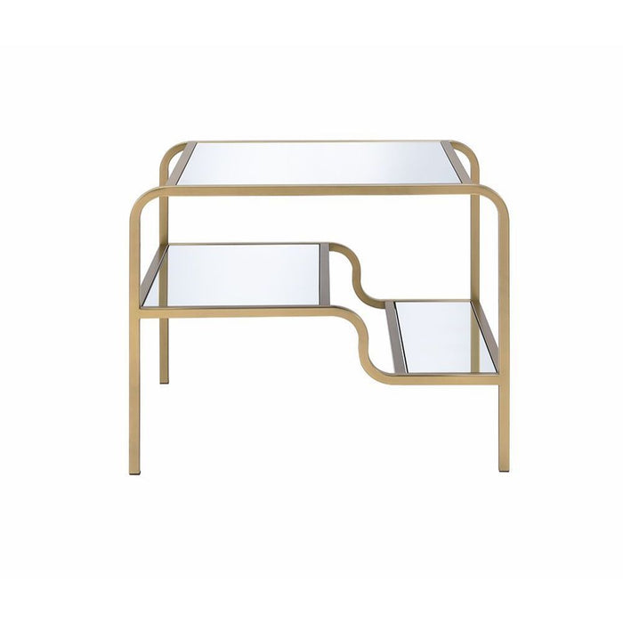 Astrid - End Table - Gold & Mirror