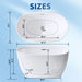 Giga freestanding oval bathtub in gloss white with overflow, pop-up drain, and double-walled design, showcasing smooth curves and modern style.