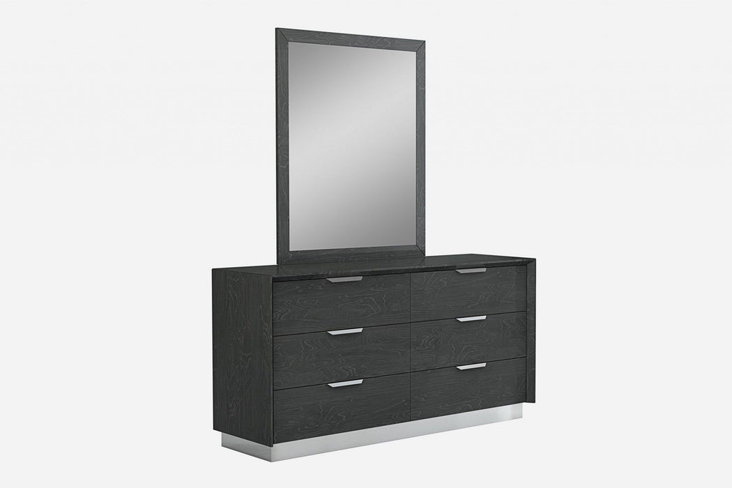 Solid Wood Six Drawer Double Dresser For Bedroom - Gray