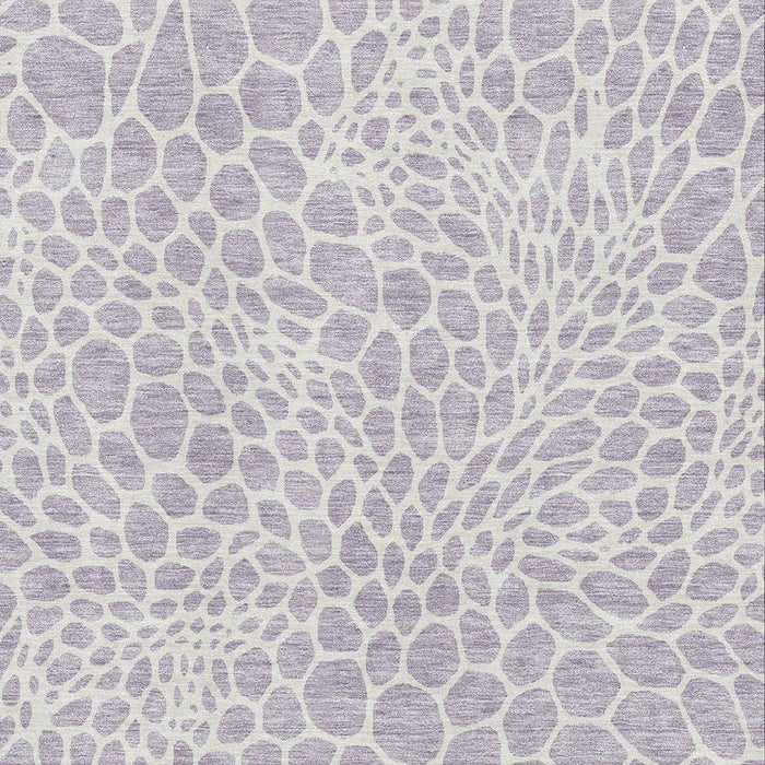 10' X 14' Geometric Washable Area Rug With UV Protection (673067) - Lilac / Ivory