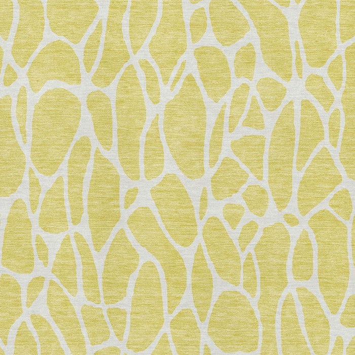 10' X 14' Geometric Washable Area Rug With UV Protection (680451) - Yellow / Ivory